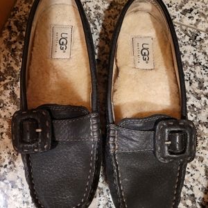 UGG of Australia Tan black leather driving moccasin with buckle -  NWOT